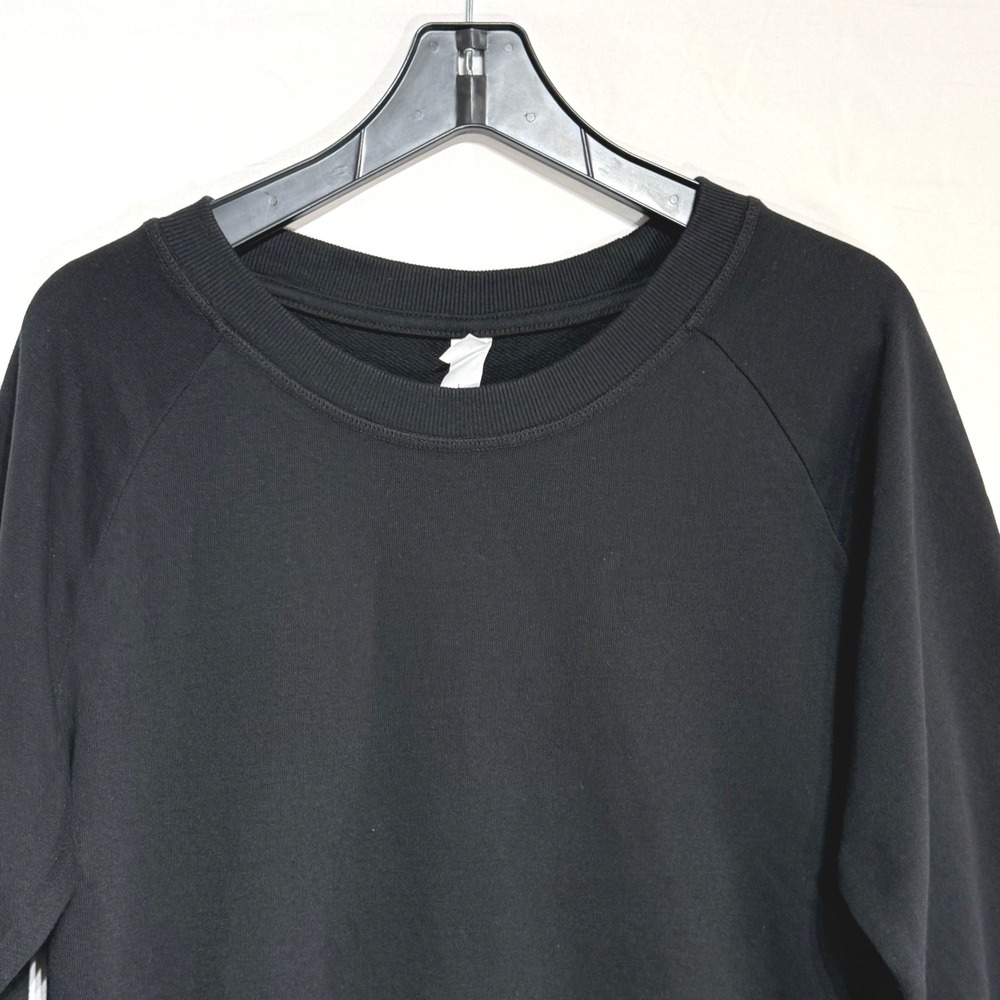 Alternative Apparel‎ Black Raglan Sweatshirt High Low Raw Hem Large Womens NWOT - Picture 2 of 11
